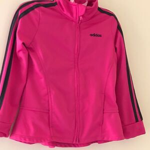Adidas Girl Jacket Full Zip  Peplum Long Sleeve Pink Size 5 (youth)